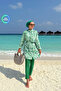 Sea Full Covered 2-Piece Hijab Swimsuit - Green - 2