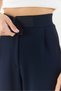 Women's Navy Blue Velcro Waist Comfortable Palazzo Trousers 3826 60261150 - 6