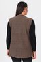 Women's Brown Corded Embroidered V-Neck Seasonal Knitwear Mother's Summer Vest - 6