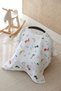 Multi-Purpose Muslin Breastfeeding Bib / Stroller Cover / Baby Stroller Cover 100% Cotton 85X130 cm - Dino - 2