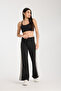 Women's Black Striped Diver/Scuba Fabric Sports Knitted Sweatpants - 3