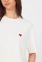 Ecru Heart Embroidered Premium Fabric T-Shirt 6218 - 4