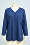 Women Mother 3 Button Modeled Long Sleeve Mother's Day Combed Cotton Blouse T-shirt