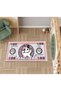 Alya Collection Cat Detailed Pati Coin Patterned Woven Base Modern Decorative Rug alya94