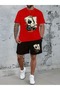 Casual Lapel T-Shirt for Men, Card Core Print, Loose Fit - 3