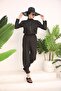 Piped Design Modest Parachute Fabric Jumpsuit Swimsuit - 3