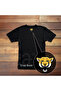 Crystal Stone Printed Leopard Design Digital Printed Cotton Crew Neck T-Shirt Black - Black - 3