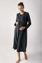 Women's Long Sleeve Cotton Flexible Maternity Dressing Gown Nightgown Set 13400 - 3