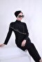 Swimsuit with Stones on the Shoulder - Black - 3