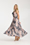 Black and Brown Color Brush Patterned Plisse Dress - 7
