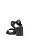 D25Ys-2420 Women's Genuine Leather Heeled Sandals Black - 4