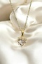 Heart Figured Zircon Stone Steel Necklace - 2