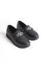 Anna Orthopedic Comfortable Sole Buckle Detailed Classic Women's Ballerina Black Mother Shoes - 5