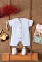 Short Sleeve Wooden Buttoned Organic Jumpsuit Baby Set - 2