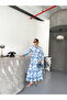 Patterned Belted Chiffon Dress - 2