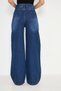 Mid Waist Baggy Model Wide Leg Women's Jeans Navy Blue - 4