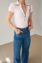 Women's Pink Polo Neck Short Sleeve Body - 5