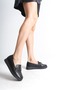 Zrjbt01 Orthopedic Comfortable Buckle Detailed Classic Women's Ballerina Mother Shoes - Black