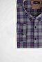 Men's Big Size Large Size Buttoned Collar Small Checkered Cotton Shirt - 3