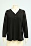 Plus Size 3 Button V-Neck Mother Combed Cotton Blouse – Relaxed Fit - 5