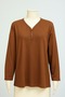Plus Size 3 Button V-Neck Mother Combed Cotton Blouse – Relaxed Fit