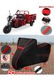 King Motor Kr-200 Titus 196 Cc Tarpaulin Black Motorbike Tarpaulin Engine Cover Tent (Red Stitched)
