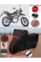 Falcon Wonder 180 Tarpaulin Black Motorcycle Tarpaulin Engine Cover Tent (Red Stitched)