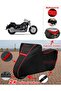 Yamaha Xvs 650 a Tarpaulin Black Topcase Rear Bag Compatible Motor Tarpaulin (Red Stitched)