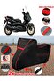 Yamaha X-Max 250 Tech Max Canvas BLACK Motorcycle Canvas Motor Cover Motor Cover Tent (Red Stitched)