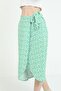 Green Woven Belt Tied Women's Skirt - 2