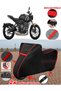 For Triumph Trident 660 Tarpaulin Black Motorcycle Tarpaulin Engine Cover Tent (Red Stitched)