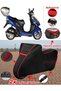 Bianchi Mach-1 150 Tarpaulin Black Topcase Rear Bag Compatible Motor Tarpaulin (Red Stitched)
