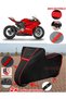 For Ducati Panigale 1199 R Tarpaulin Black Motorcycle Tarpaulin Engine Cover Tent (Red Stitched)