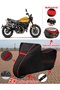 Ducati Scrambler 1100 Pro Tarpaulin BLACK Topcase Rear Bag Compatible Motor Canvas (Red Stitched)