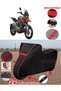 Zontes 310 t Tarpaulin Black Motorcycle Tarpaulin Engine Cover Tent (Red Stitched)