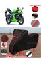 For Kawasaki Ninja Zx-6R Tarpaulin Black Motorcycle Tarpaulin Engine Cover Tent (Red Stitched)
