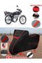 Kuba Leopard 100 Tarpaulin Black Motorcycle Tarpaulin Engine Cover Tent (Red Stitched)