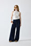 Palazzo Cut Denim Trousers - 2