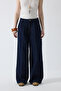 Palazzo Cut Denim Trousers - 5