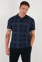 U.S. Polo Check 100% Cotton Regular Fit Buttoned Polo Neck t Shirt Men's Polo Collar t Shirt G081Sz011 - 2