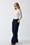 Palazzo Cut Denim Trousers - 4