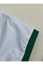 White Body Crop Blouse with Green Piping Boston Print - 4