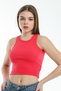 Süperlife Women Crop Knitted Back High Collar Slim Fit Tank-Tişört Spr21Y11