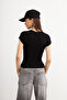 Women's Black Crew Neck Short Sleeve Ultra Soft T-Shirt - 5