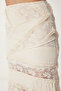 Lacy Midi Knitted Skirt Cream Lcr0075 - 4