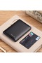 Made in Italy Genuine Leather Short Men's Wallet Card Holder Premium Classic Small Size Black Men's - 3