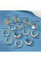 Stellis Gold - 13 Pieces Stylish Design Vintage Multiple Adjustable Gold Ring Set with Crystal Stone - 5