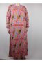 Women's Orange Pentagonal Collar Long Sleeve Sleeve Ankle Elastic Summer Viscose Long Dress Pulls 2 cm Water