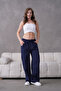Women's Linen Drapey Pants High Waist Elastic Lace up Wide-Leg Casual Comfortable Pants - 5