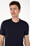 Men's Slim Fit Crew Neck Navy Blue Sweater 50299363-Vr033 - 2